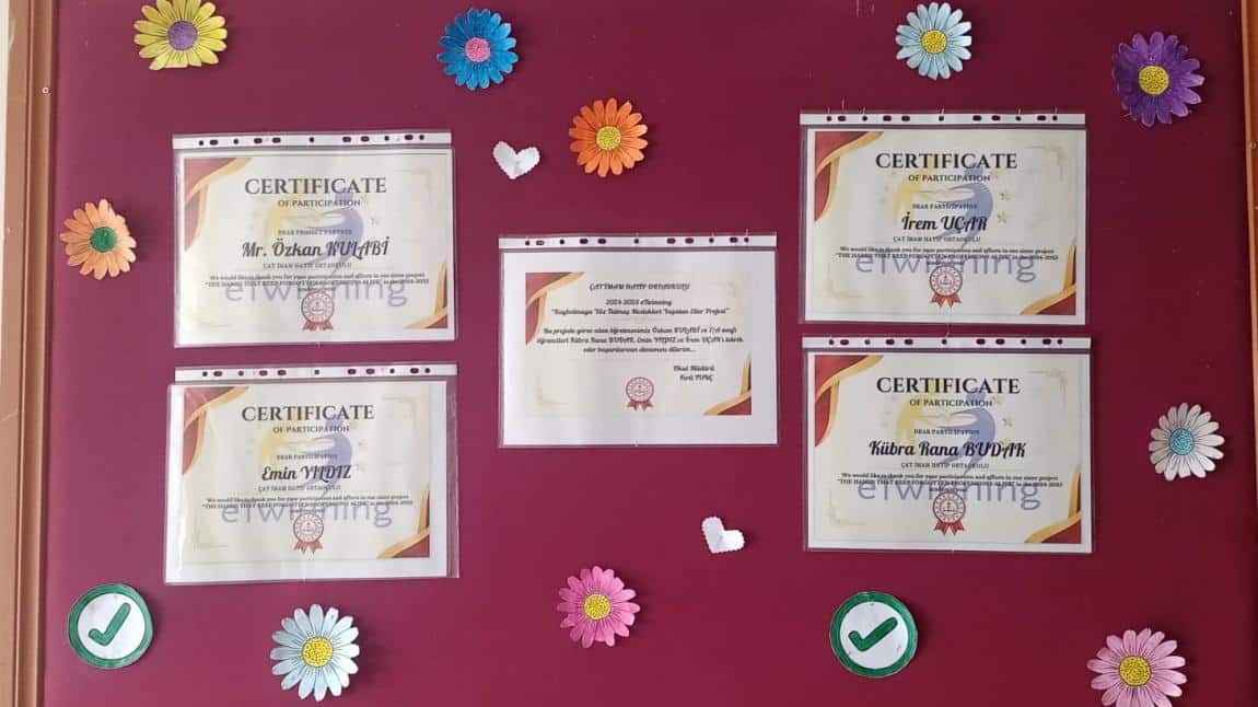 eTwinning Proje Tamamlama Setifikaları